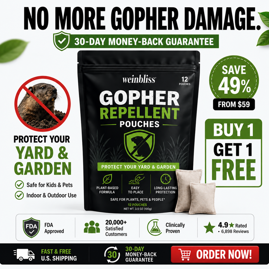 Gopher Repellent Pouches Produkt