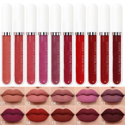 10-Color Matte Lip Set – Long-Lasting, Smooth & Hydrating Lipsticks for All-Day Wear
