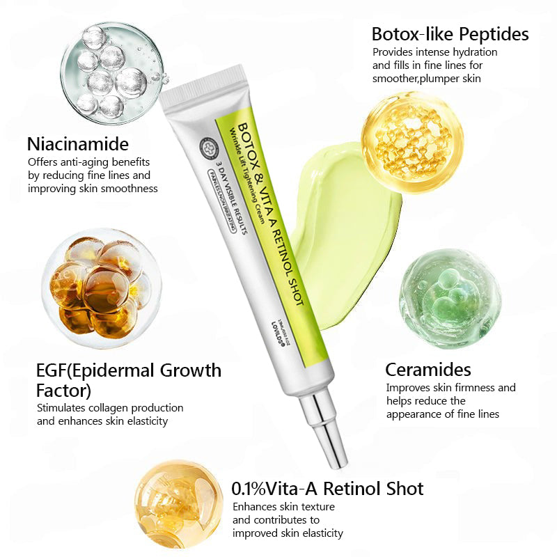 Regain youthful skin nown 💫LOVILDS® BOTOX & VITA A RETINOL SHOT Wrinkle Lift Tightening Cream